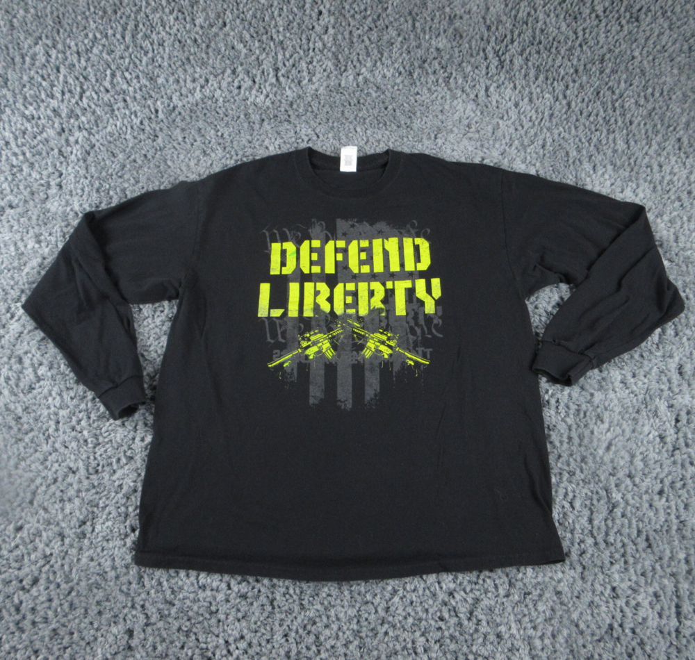 Defend Liberty Shirt Mens Extra Large Black Long Sleeve Graphic Tee